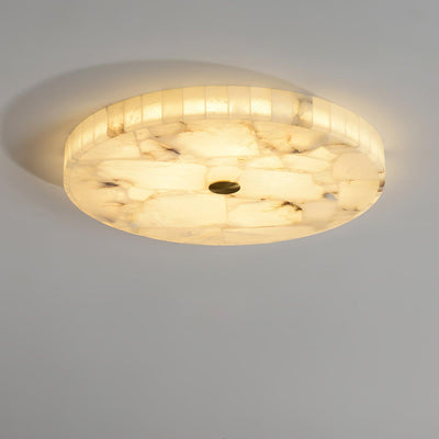Asterra Classic Circular Round Alabaster Ceiling Lamp - OpalDwell