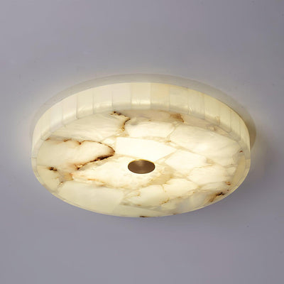 Asterra Classic Circular Round Alabaster Ceiling Lamp - OpalDwell
