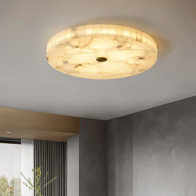 Asterra Classic Circular Round Alabaster Ceiling Lamp - OpalDwell