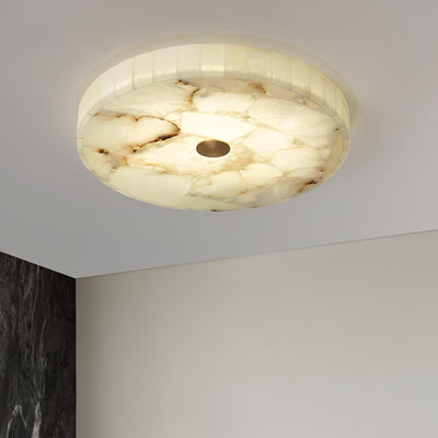 Asterra Classic Circular Round Alabaster Ceiling Lamp - OpalDwell