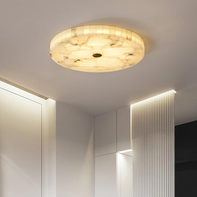 Asterra Classic Circular Round Alabaster Ceiling Lamp - OpalDwell