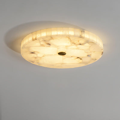 Asterra Classic Circular Round Alabaster Ceiling Lamp - OpalDwell