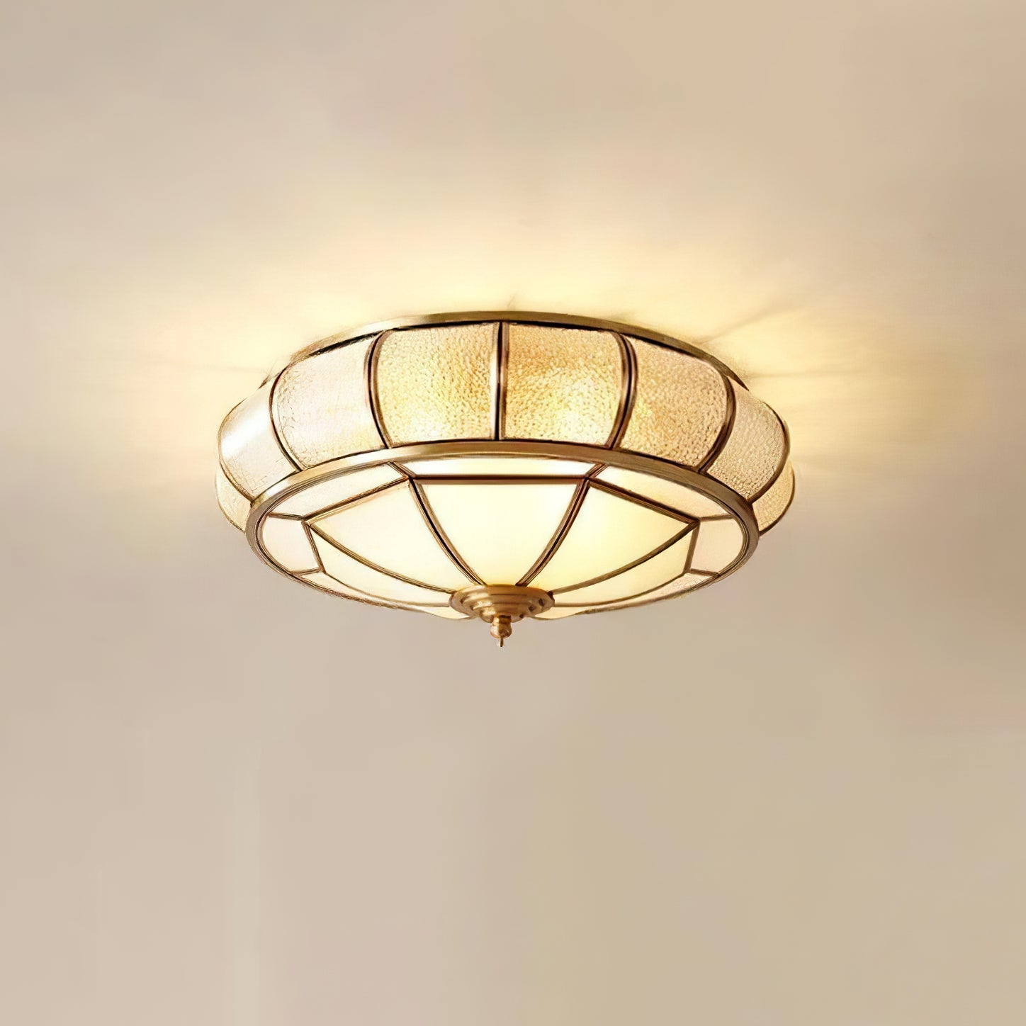 LumiraGlass Round Ceiling Light Textured Glass Finish - OpalDwell