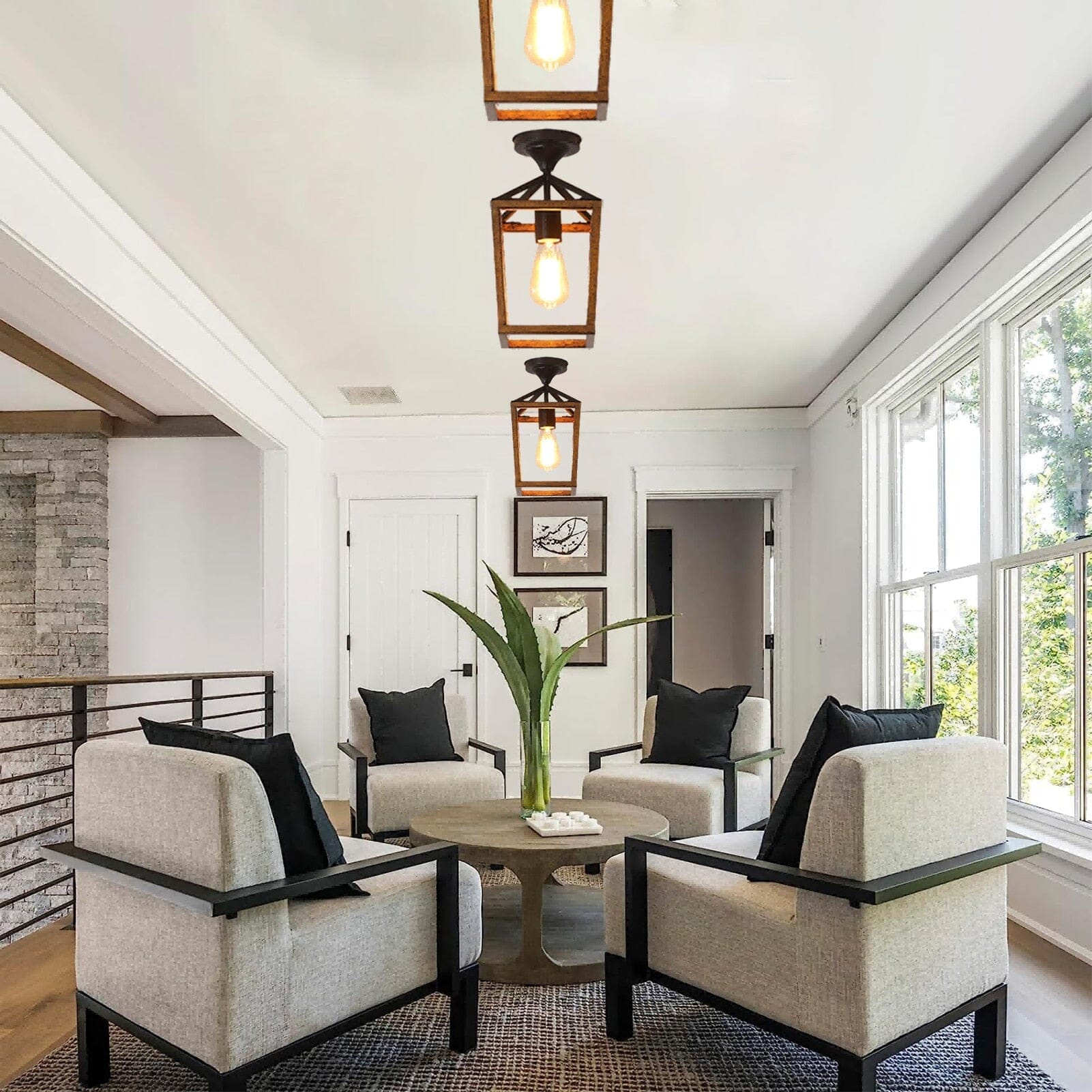 TimberLume Rustic Elegant Flush Mount Ceiling Light Fixture OpalDwell