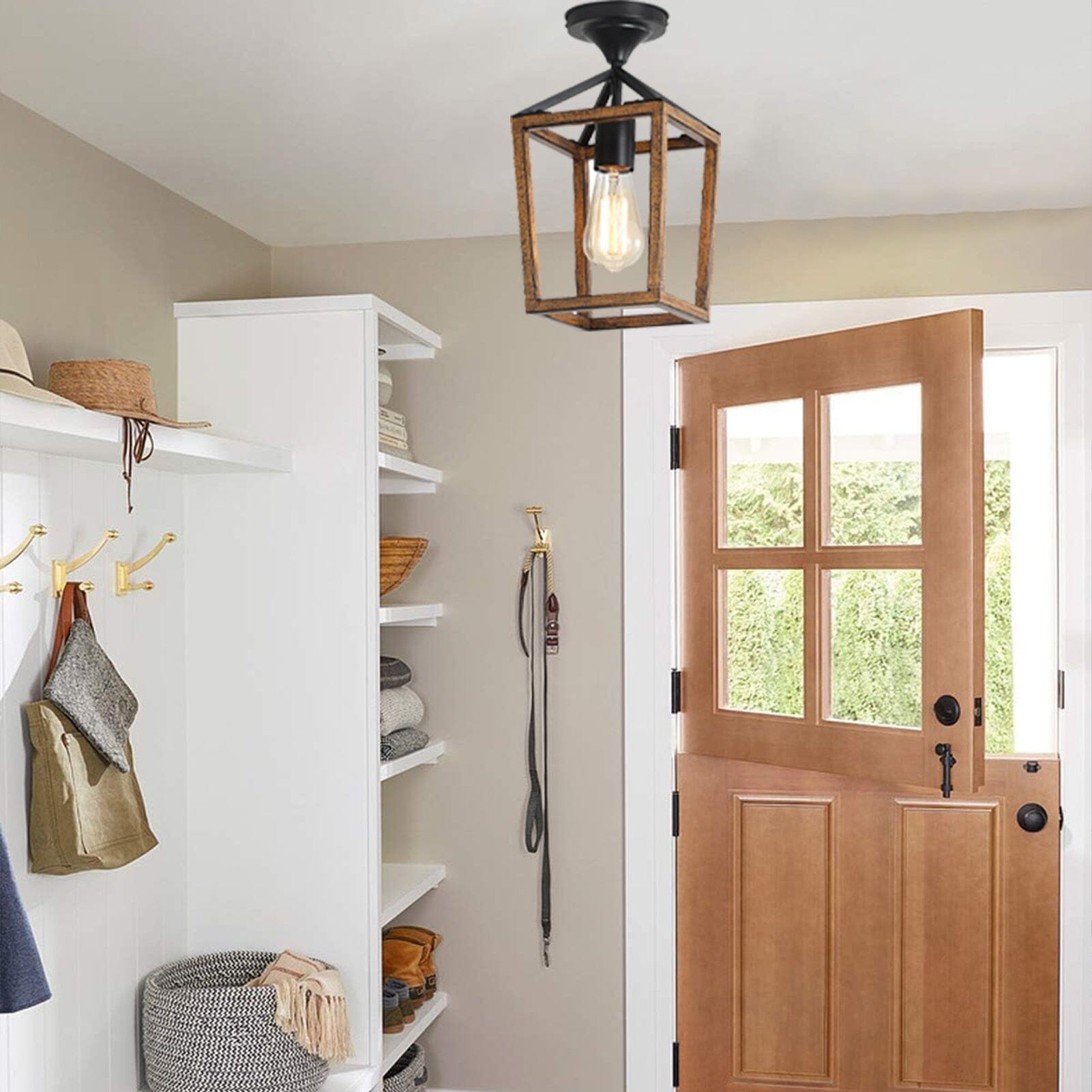 TimberLume Rustic Elegant Flush Mount Ceiling Light Fixture OpalDwell