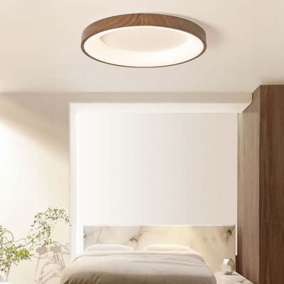 Elmora Circular Wood Ceiling Light With Warm LED Ambience - OpalDwell
