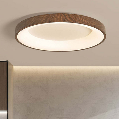 Elmora Circular Wood Ceiling Light With Warm LED Ambience - OpalDwell