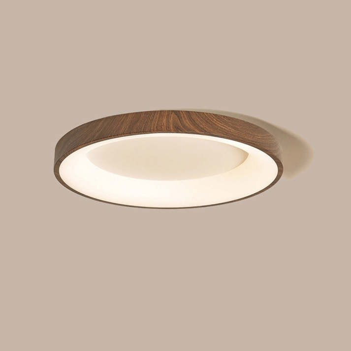 Elmora Circular Wood Ceiling Light With Warm LED Ambience - OpalDwell