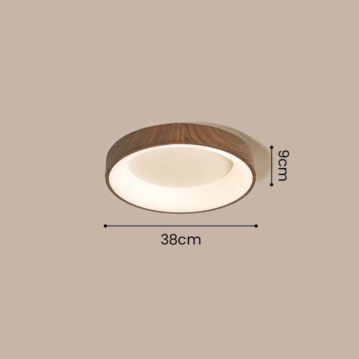 Elmora Circular Wood Ceiling Light With Warm LED Ambience - OpalDwell