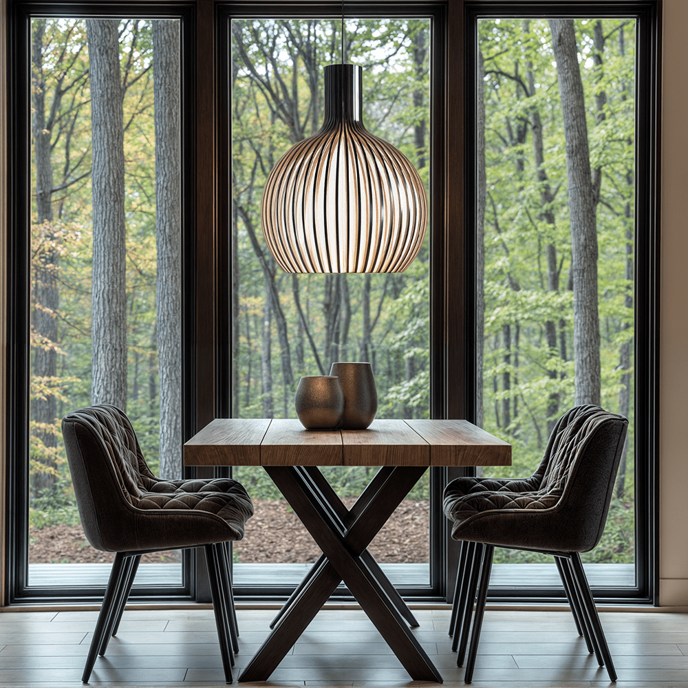 Lyrawood Bamboo Cage Pendant Light Adjustable for Kitchen - OpalDwell