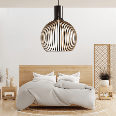 Lyrawood Bamboo Cage Pendant Light Adjustable for Kitchen - OpalDwell
