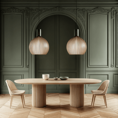VerdantNest Bamboo Cage Pendant Light For Kitchen Adjustable OpalDwell