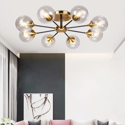 Glass Globe Chandelier in Jade OpalDwell