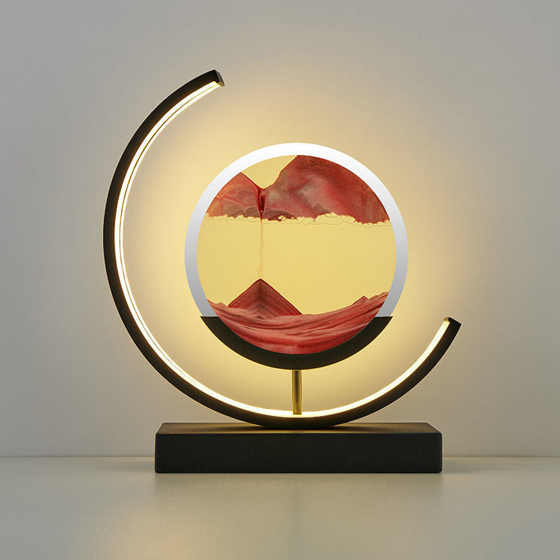 LumaAura Moon Lamp With Sand And Water Art LED Desk Light - OpalDwell
