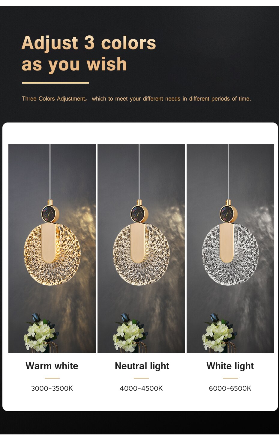 Aurelia Gold LED Crystal Round Pendant Hanging Light - OpalDwell