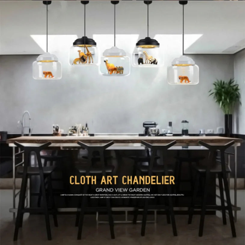 Animal Motif Glass Pendant - OpalDwell