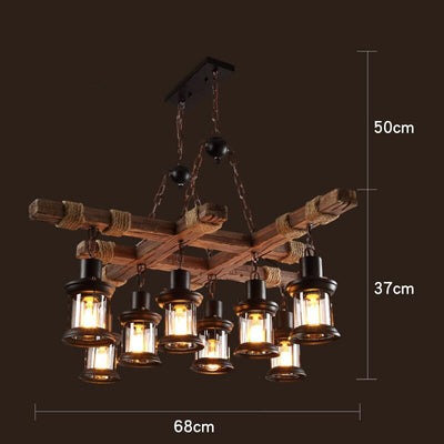 Vintage Industrial Wood LED Ceiling Light | OpalDwell OpalDwell