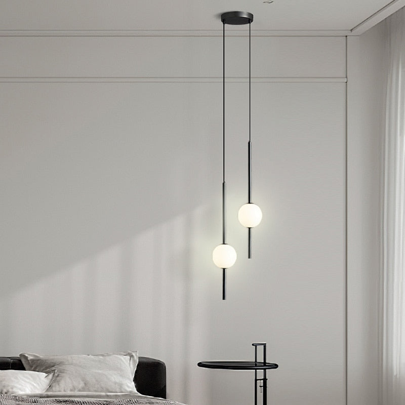 OrionGlow Glass Orb Pendant Lights For Modern Dining Rooms And Bedrooms - OpalDwell