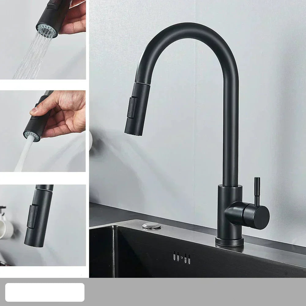 AeroFlex Kitchen Faucet with Flexible Spout Brushed Nickel OpalDwell