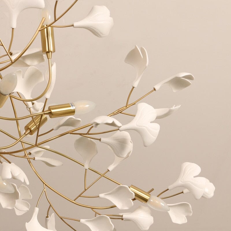 Lunsera Ceramic Petal Chandelier With Frosted Glass Finish OpalDwell
