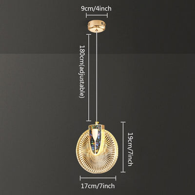 Aurelia Gold LED Crystal Round Pendant Hanging Light - OpalDwell