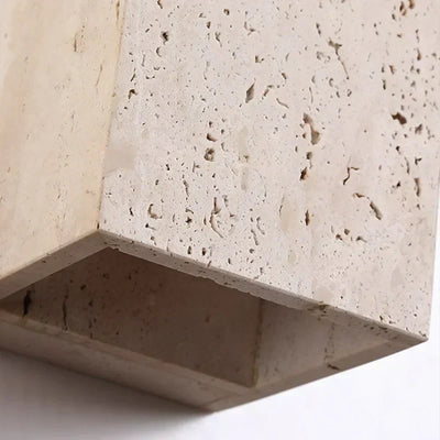 LumaStone Travertine Perforated Wall Sconce LED Lighting - OpalDwell