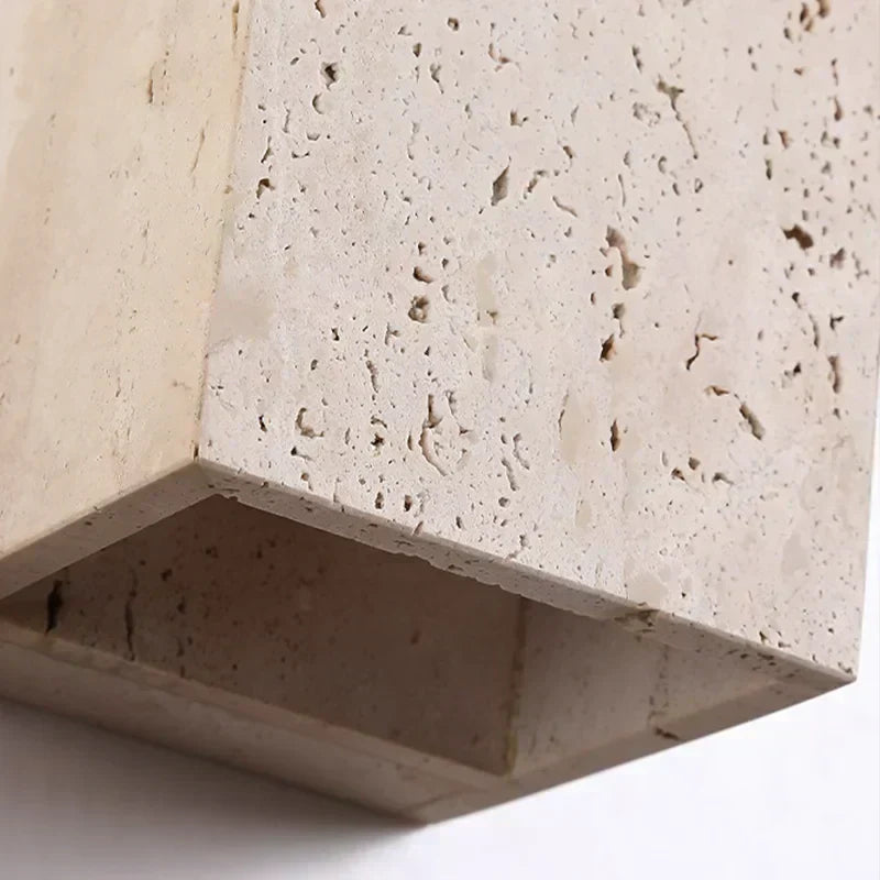 LumaStone Travertine Perforated Wall Sconce LED Lighting - OpalDwell