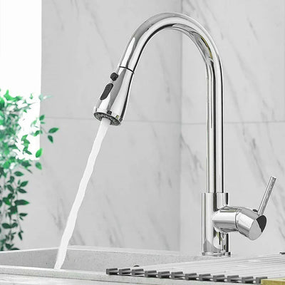 NoirFlow Retractable Kitchen Mixer Tap With Pull Out Spout - OpalDwell