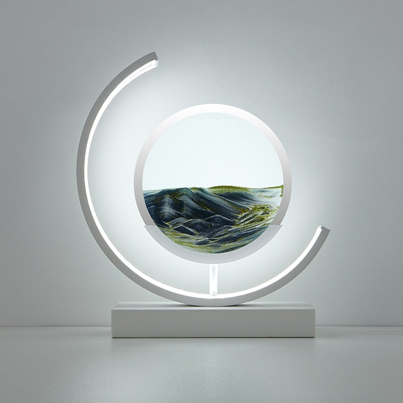 LumaAura Moon Lamp With Sand And Water Art LED Desk Light - OpalDwell