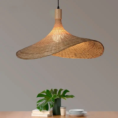 KiraBamboo Knit Pendant Light Chinese-Inspired Handcrafted - OpalDwell