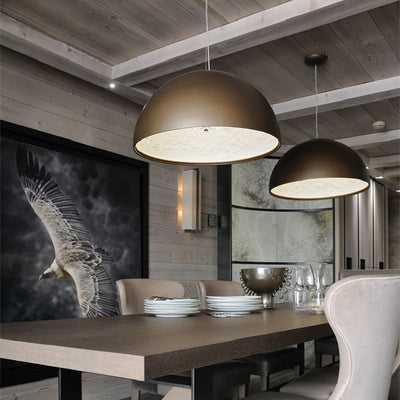 Solara Ember Dining Room Mid-Century Pendant Light With Dimmable LED Glow OpalDwell