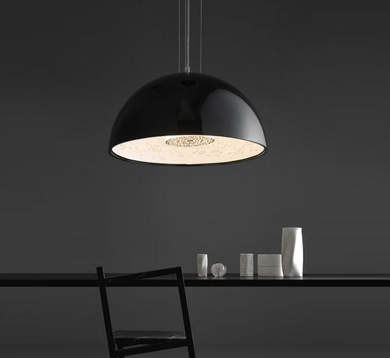 Solara Ember Dining Room Mid-Century Pendant Light With Dimmable LED Glow OpalDwell