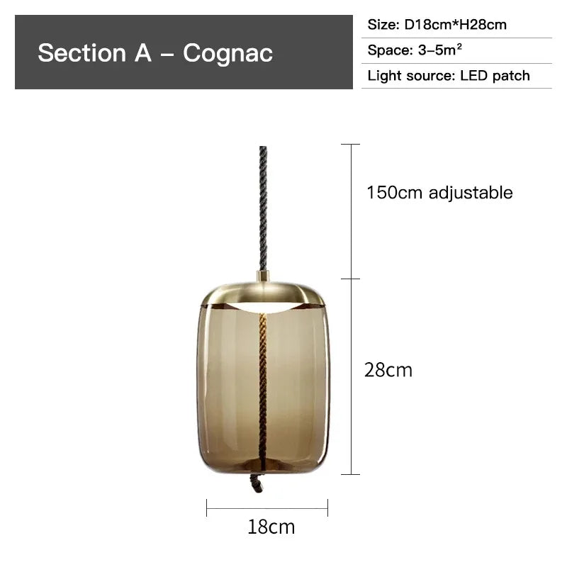 Aurum Glass Design Pendant Light Modern Suspension - OpalDwell