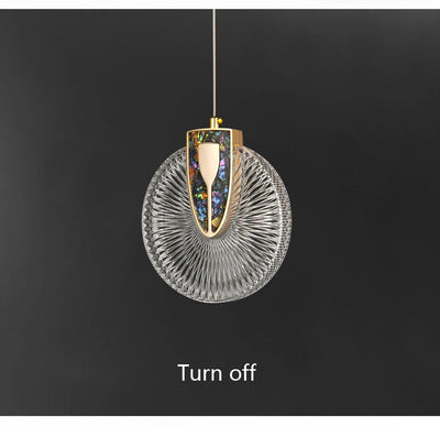 Aurelia Gold LED Crystal Round Pendant Hanging Light - OpalDwell