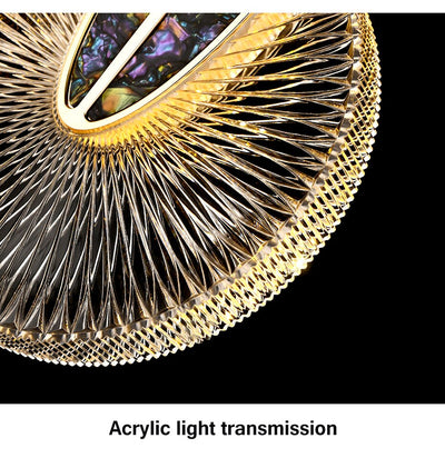 Aurelia Gold LED Crystal Round Pendant Hanging Light - OpalDwell