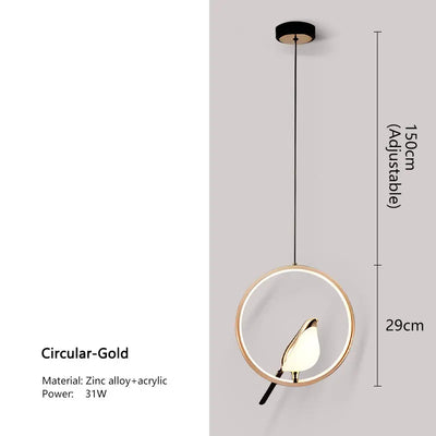 LyraNova Black LED Pendant Light Indoor Ceiling Chandelier - OpalDwell