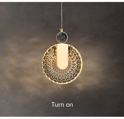 Aurelia Gold LED Crystal Round Pendant Hanging Light - OpalDwell