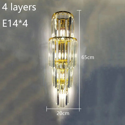 Lunara Crystal Pillar Wall Lamp With Elegant Glow Accent - OpalDwell
