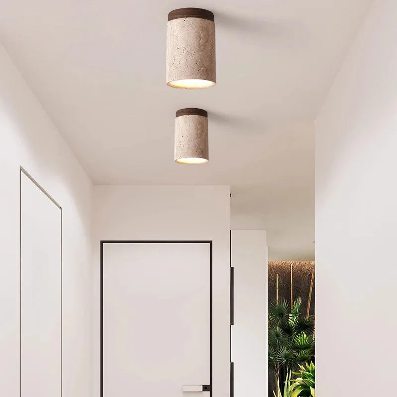 Elara Travertine Chandelier for Hallways and Staircases Modern Recessed Design - OpalDwell