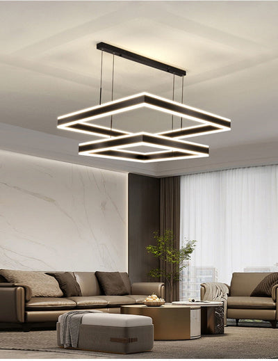 AstraLuxe Modern Square LED Chandelier for Living Room - OpalDwell