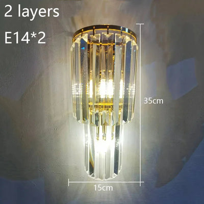 Lunara Crystal Pillar Wall Lamp With Elegant Glow Accent - OpalDwell