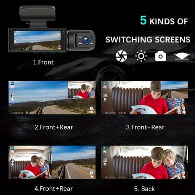 NovaSight DuoCam 1080P Dash Cam Front Interior View OpalDwell