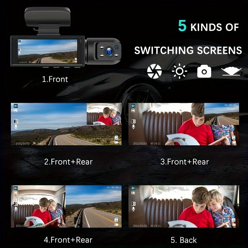 NovaSight DuoCam 1080P Dash Cam Front Interior View OpalDwell