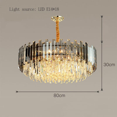 Liora Round LED Lamp With Golden Crystal - OpalDwell