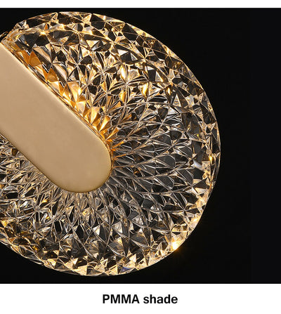 Aurelia Gold LED Crystal Round Pendant Hanging Light - OpalDwell