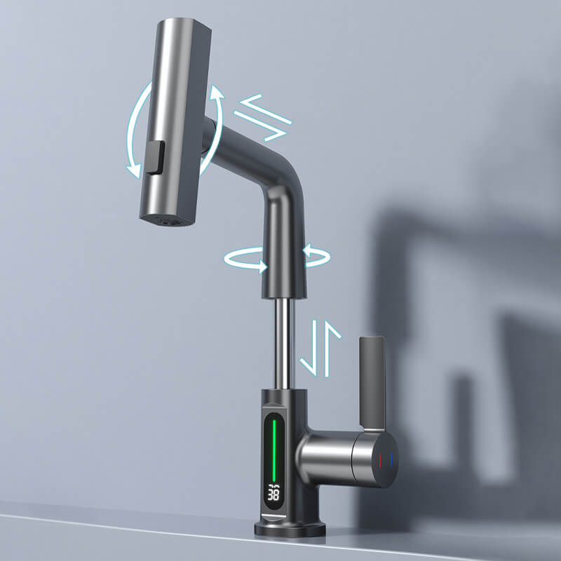 Aqualine FluxPull Pull Out Faucet With 60 cm Extendable Hose And 360 Swivel OpalDwell
