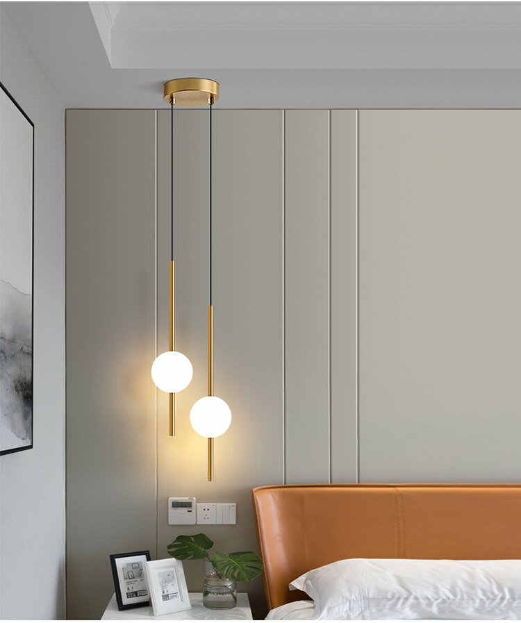 OrionGlow Glass Orb Pendant Lights For Modern Dining Rooms And Bedrooms - OpalDwell