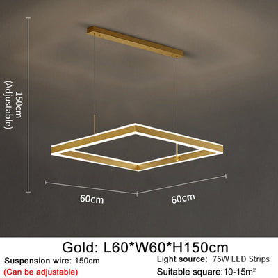 AstraLuxe Modern Square LED Chandelier for Living Room - OpalDwell