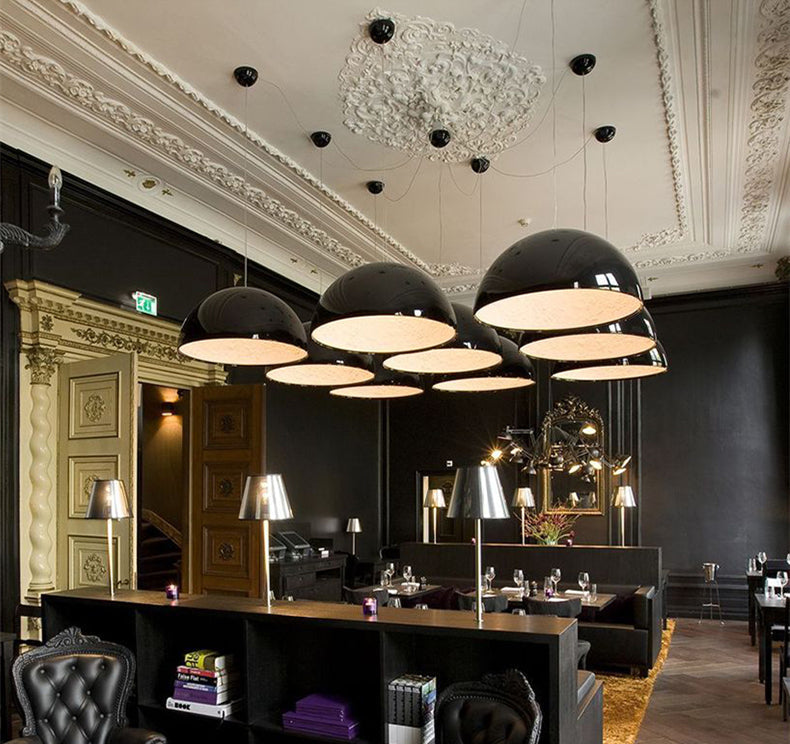Solara Ember Dining Room Mid-Century Pendant Light With Dimmable LED Glow OpalDwell