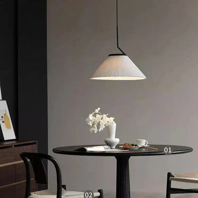 Caelara Soft Pleated Ceiling Pendant Light In Cream - OpalDwell